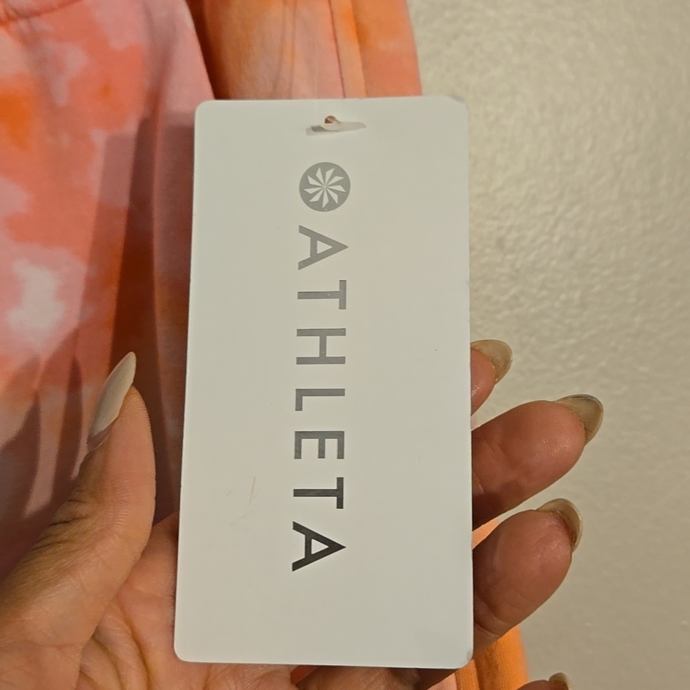 Athleta Balance Printed Shortie 4" Tie Dye Drawstring Waist Pocket Lightweight - Picture 9 of 10